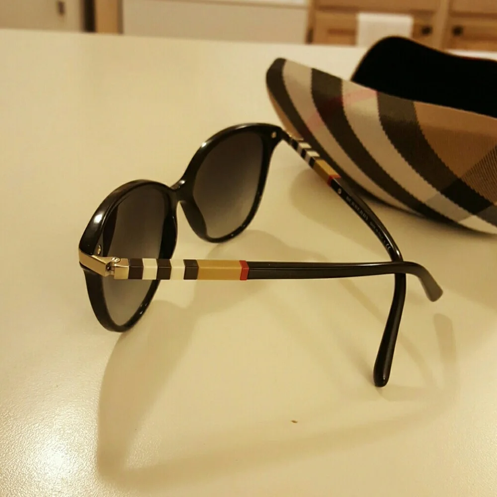Burberry Black Sunglasses with Signature Check Arms